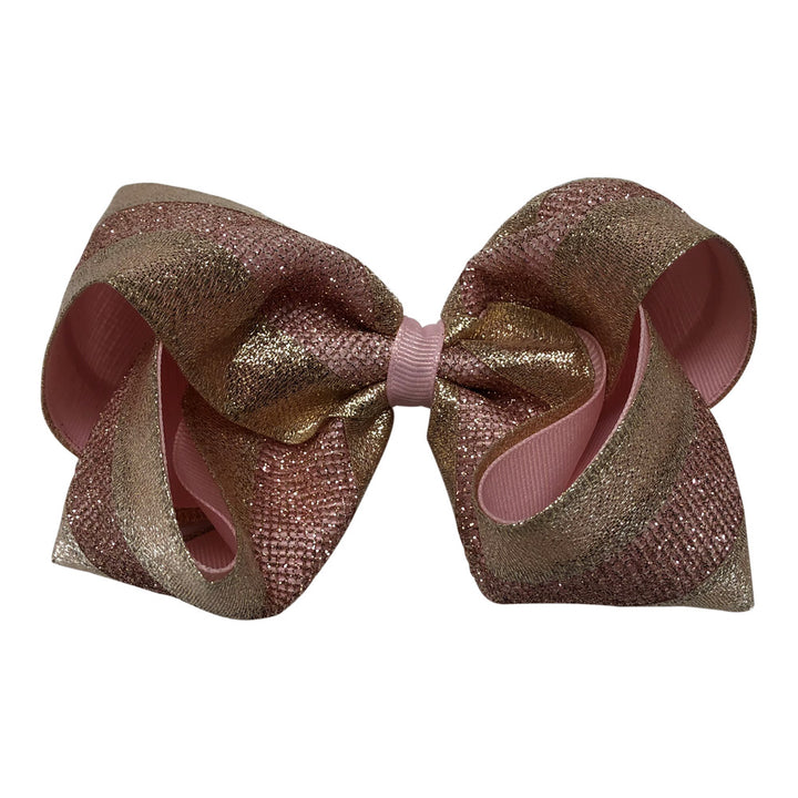 Traditional Glitter Rose Gold Stripe Large Size